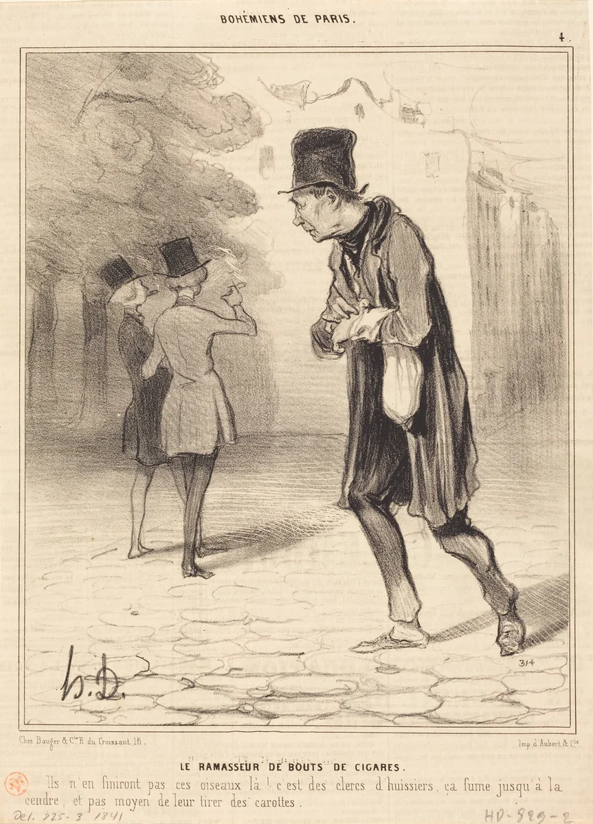 Le Ramasseur de bouts de cigares by Honoré Daumier, print, 1841