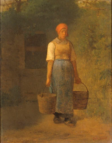 Girl carrying Water by Jean-François Millet, painting, 1855-1860