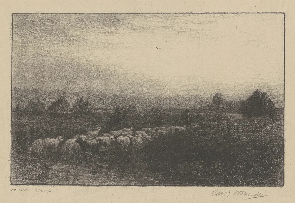 La rentrée du troupeau (The Return of the Flock) by Robert J. Wickenden, print, 1893