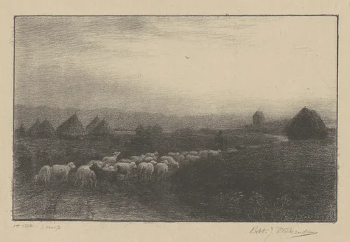 La rentrée du troupeau (The Return of the Flock) by Robert J. Wickenden, print, 1893