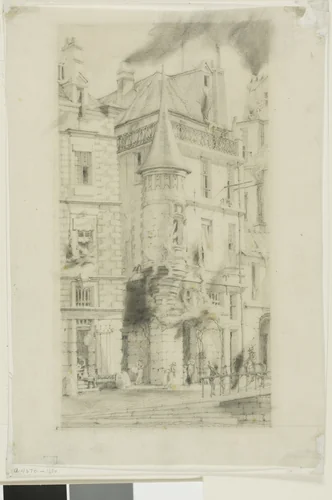 House with a Turret, rue de la Tixéranderie, Paris by Charles Meryon, drawing, 1852