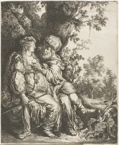 Juda and Thamar by Pieter Lastman, print, 1603-1633
