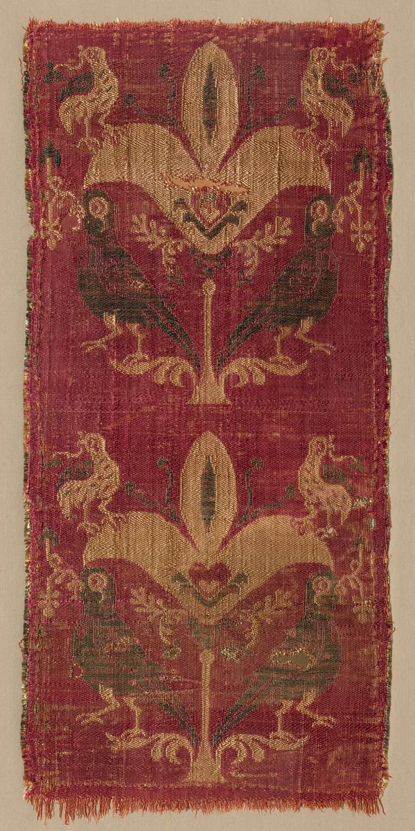 Palmettes and Birds from a Tunic or Curtain by Unknown, textile, 500-699