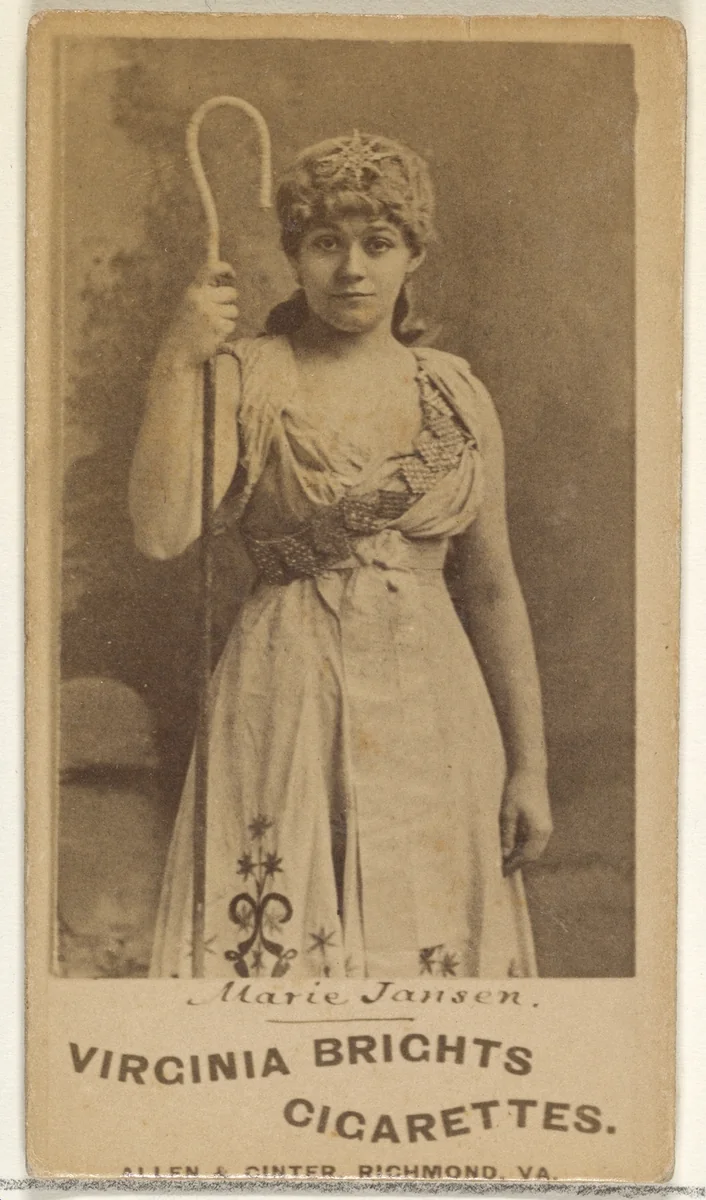 Marie Janson, from the Actors and Actresses series (N45, Type 1) for Virginia Brights Cigarettes by Allen & Ginter, photograph, 1885-1891