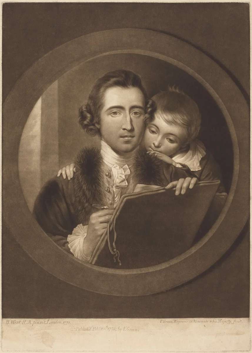 Benjamin West and His Son Raphael Lamar West by Valentine Green
Benjamin West, print, 1775