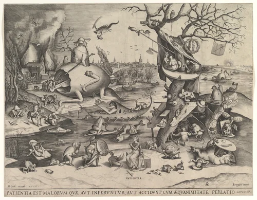 Patience (Patientia) by Pieter Bruegel, print, 1557