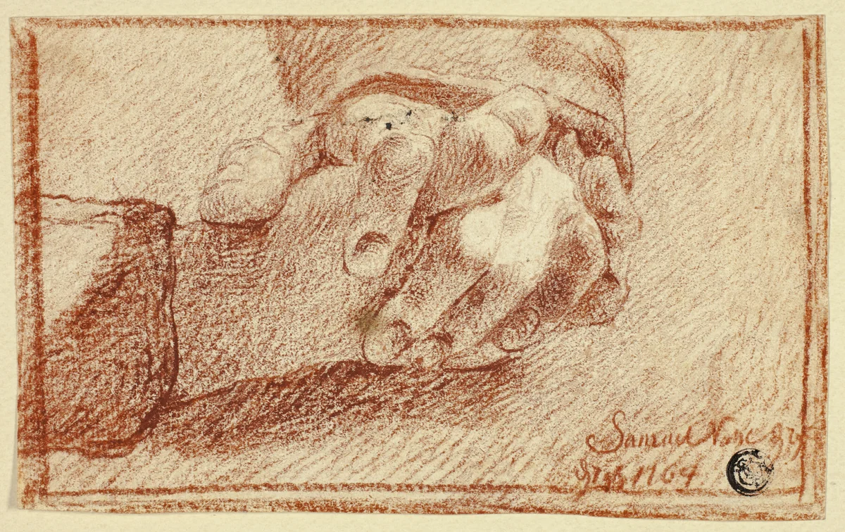 Folded Hands by Unknown Artist, drawing, 1700-1799