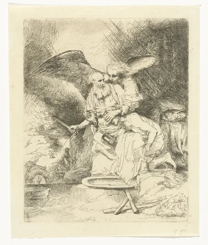 Abraham's sacrifice by anonymous, print, 1655