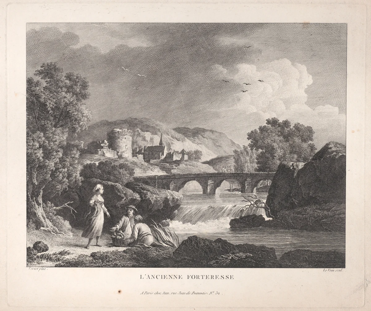 The Old Fortress by Joseph Vernet, print, 1745-1755