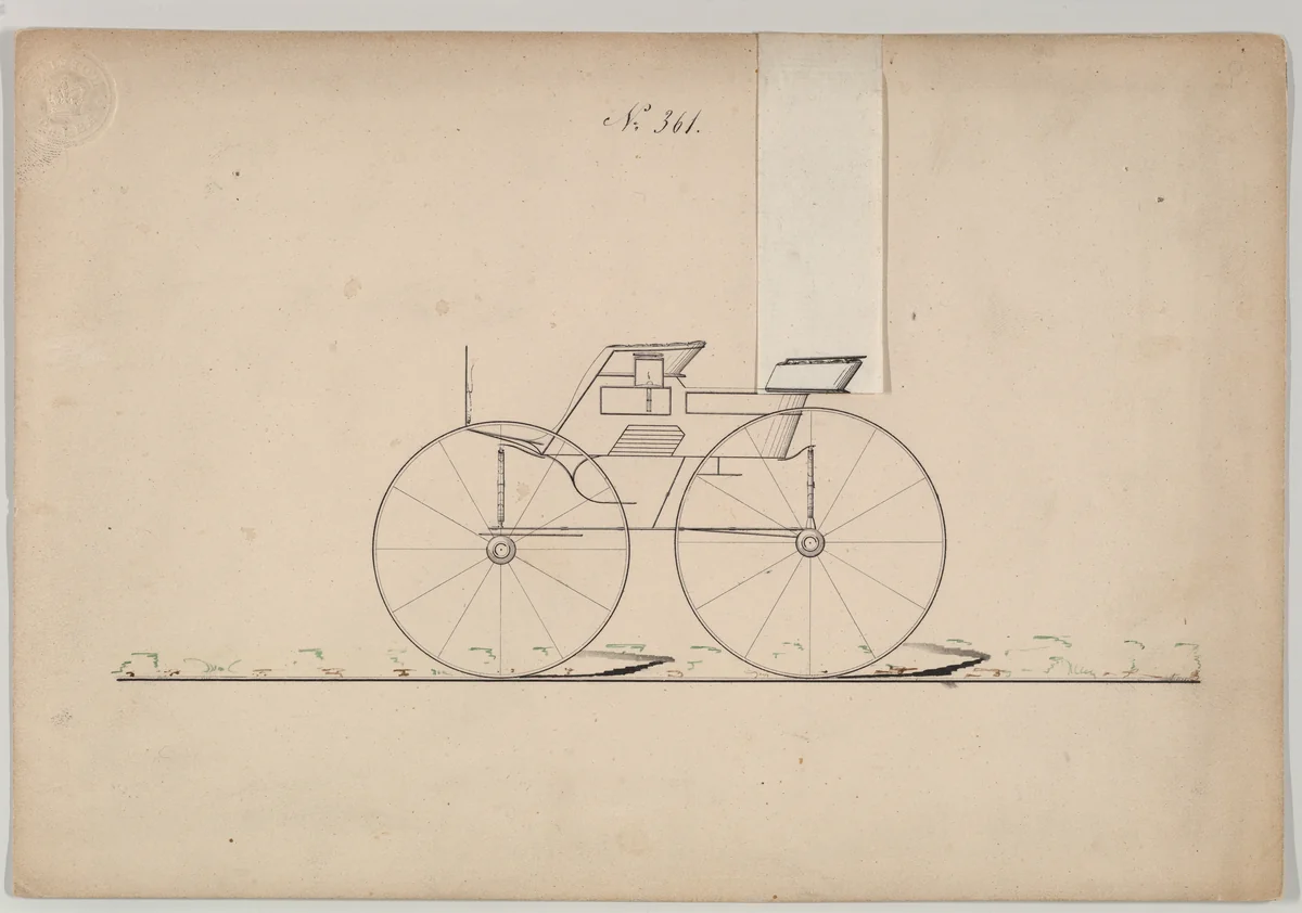 Dog Cart Phaeton #361 by Brewster & Co., drawing, 1860-1870