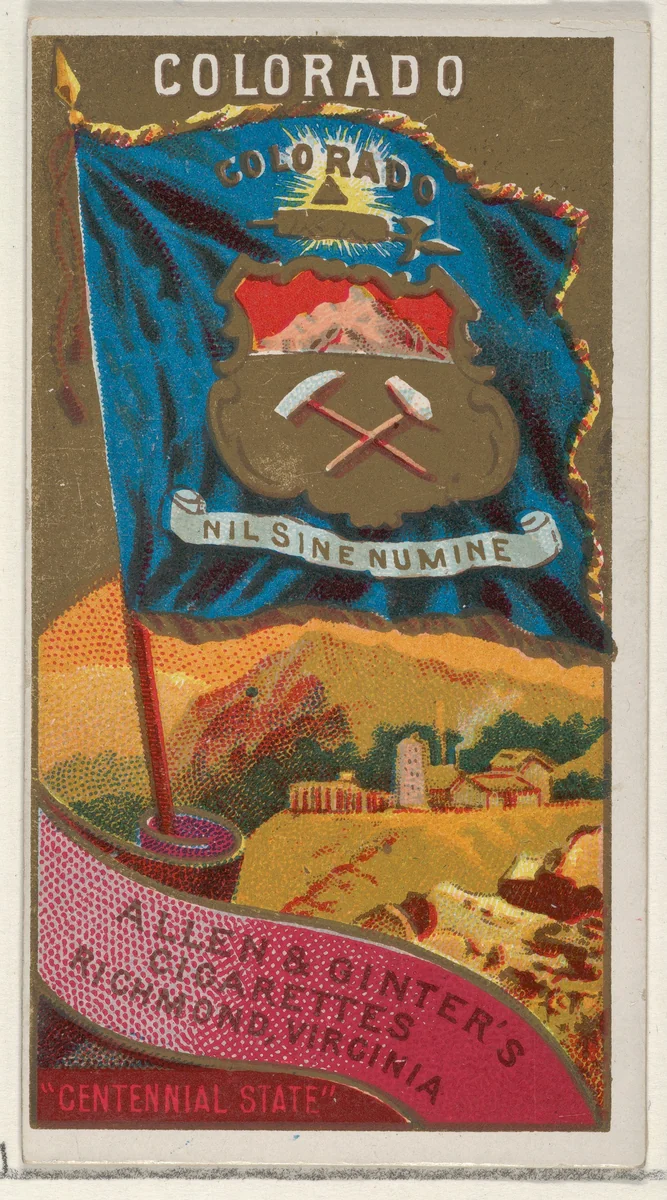 Colorado, from Flags of the States and Territories (N11) for Allen & Ginter Cigarettes Brands by Allen & Ginter, print, 1888