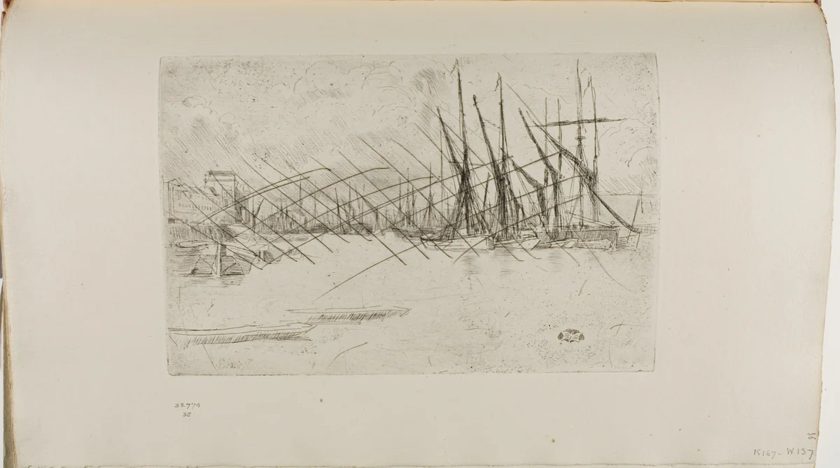 Pickle Herring Wharf by James McNeill Whistler, print, 1876-1877
