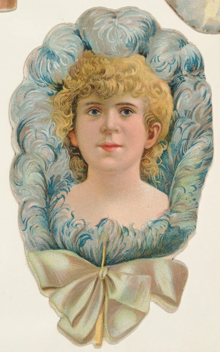 Blue feather fan, from the Novelties series (N122) issued by Gail & Ax Tobacco to promote Navy Long Cut by Gail & Ax Tobacco, print, 1889