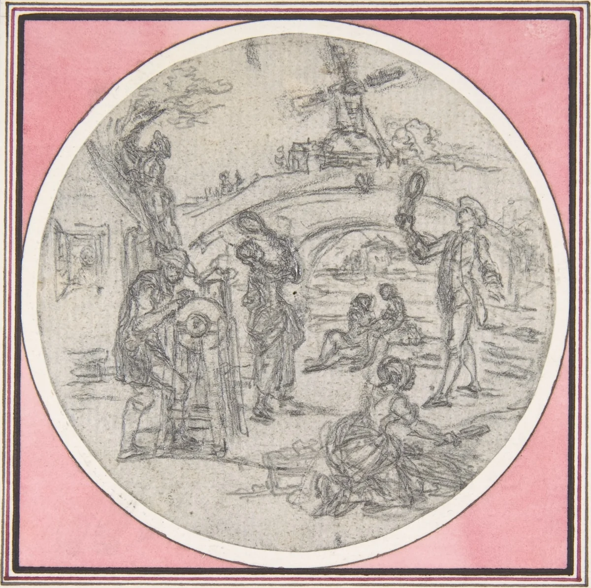 Design for a Box-Lid by Hubert François Gravelot, drawing, 1710-1773