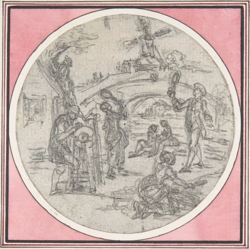 Design for a Box-Lid by Hubert François Gravelot, drawing, 1710-1773