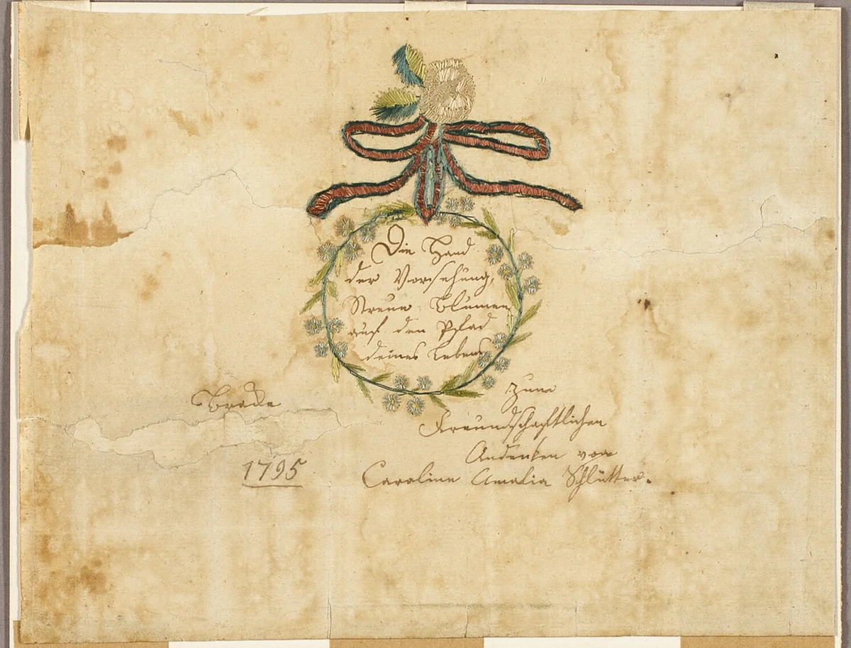 May the Hand of Providence Strew Flowers on the Path of Your Life (valentine) by Carolina Amalia Schutler, other, 1795