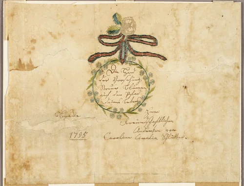 May the Hand of Providence Strew Flowers on the Path of Your Life (valentine) by Carolina Amalia Schutler, other, 1795