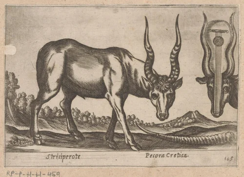 Twee antilopen by Antonio Tempesta, print, 1565-1630