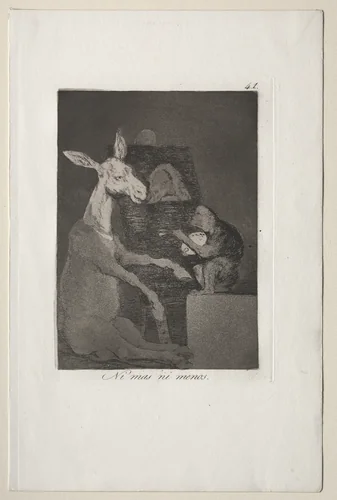 Neither More Nor Less, Plate 41 by Francisco de Goya, print, 1799