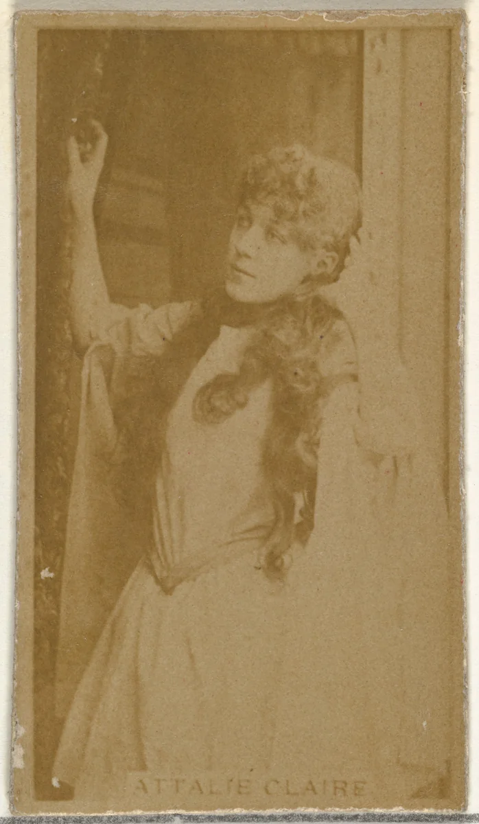Attalie Claire, from the Actors and Actresses series (N145-8) issued by Duke Sons & Co. to promote Duke Cigarettes by W. Duke, Sons & Co., photograph, 1890-1895