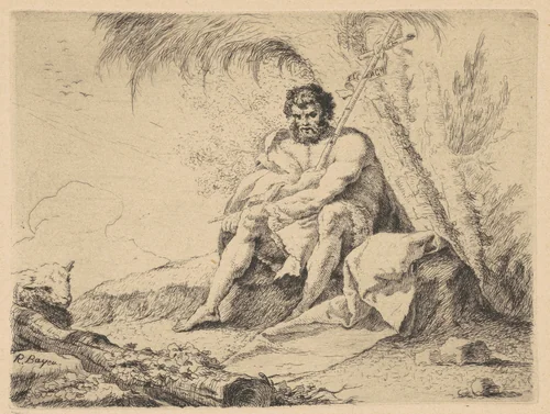 John the Baptist and the Lamb by Ramón Bayeu, print, 1780-1793