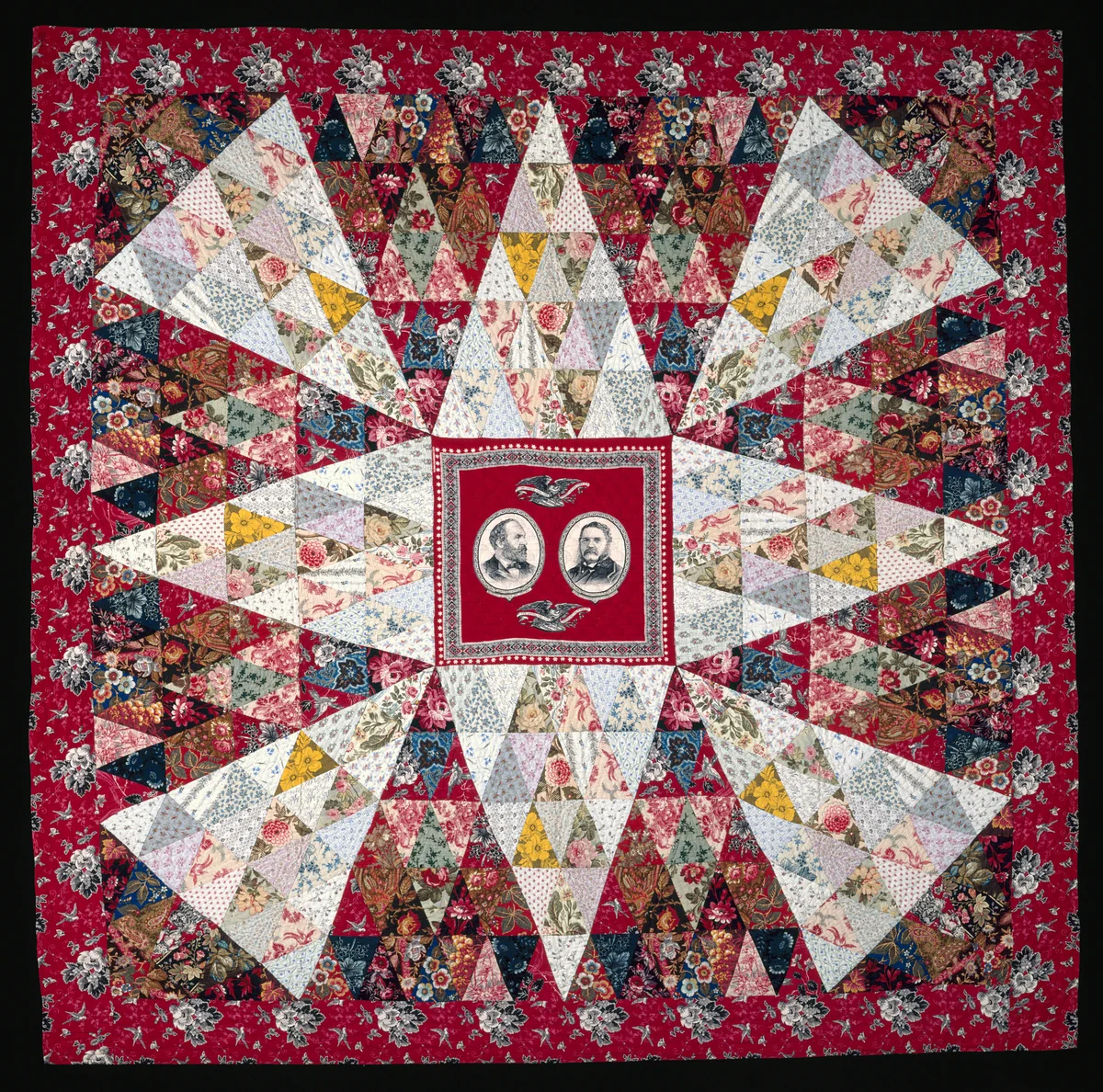 Garfield and Arthur Quilt by Annie Ensminger Kready or Louisa Ensminger, textile, 1880-1890