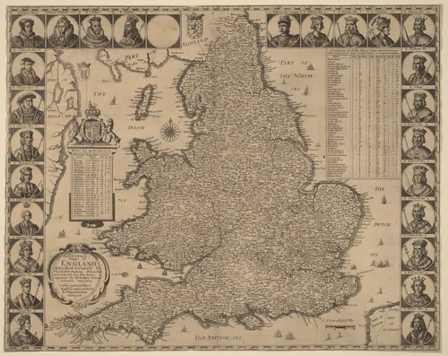 A New and Exact Mappe of England by Wenceslaus Hollar, print, 1644