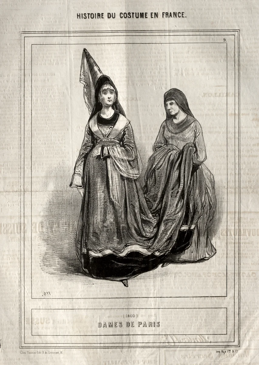 Histoire du Costume en France: Dames de Paris by Paul Gavarni, print, 1843