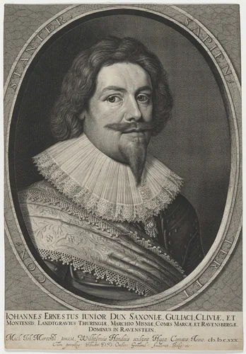 John Ernest, Jr., Duke of Saxony by Willem Hondius; Michiel van Miereveld, print, 1630