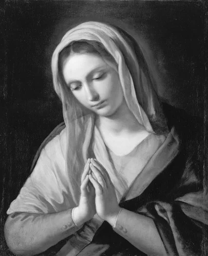 Praying Virgin by Italian, painting, 1715-1725