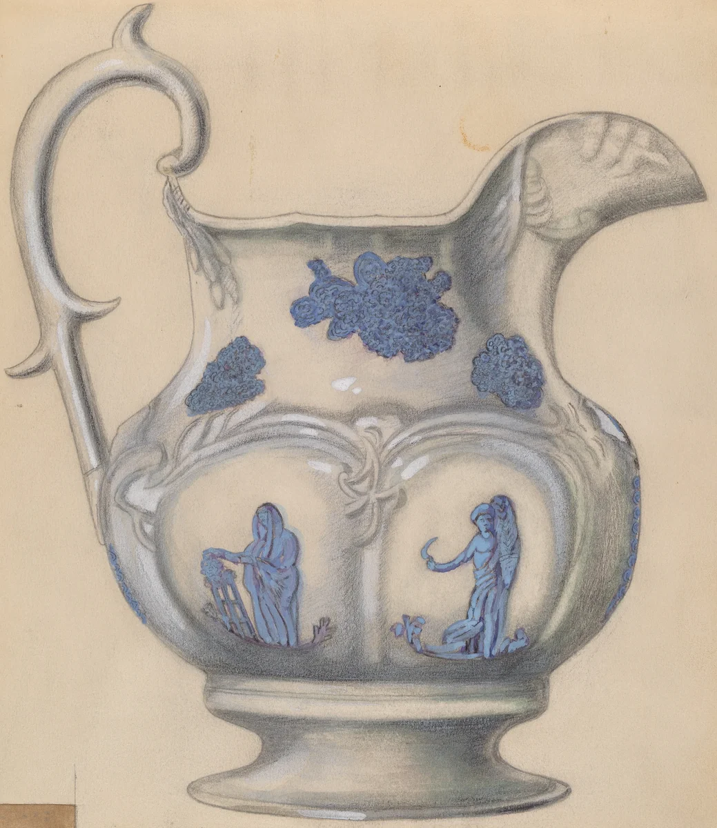 Pitcher by John Cutting, index of american design, 1936