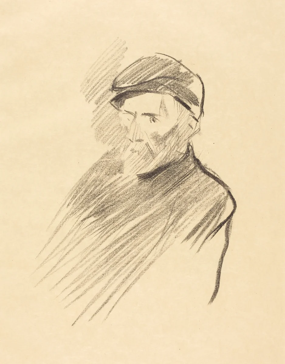Portrait de Renoir (1ère planche) (Portrait of Renoir) (first plate) by Jean-Louis Forain, print, 1905