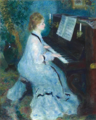 Woman at the Piano by Pierre-Auguste Renoir, painting, 1875-1876