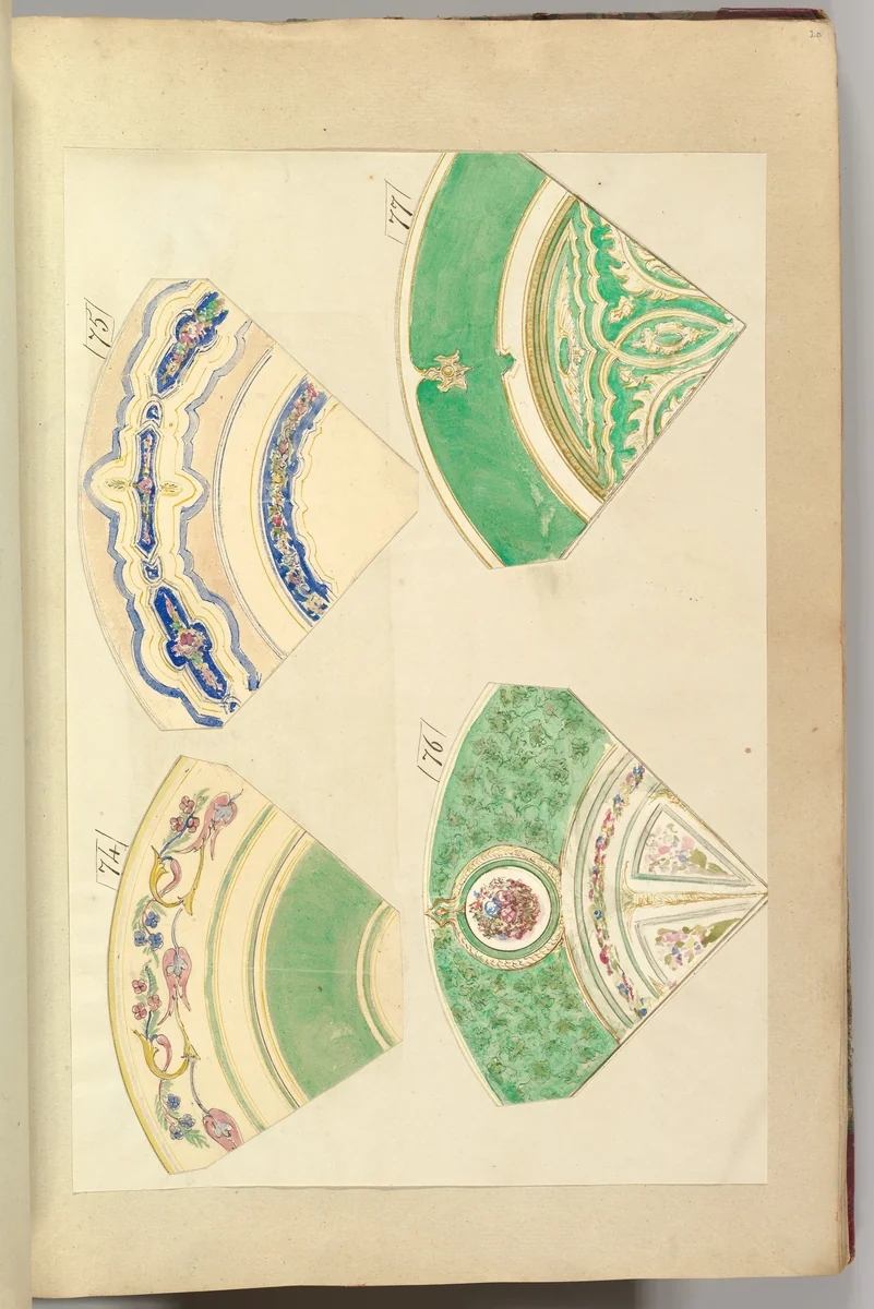 Four Designs for Decorated Plates by Alfred Forrester, drawing, 1845-1855