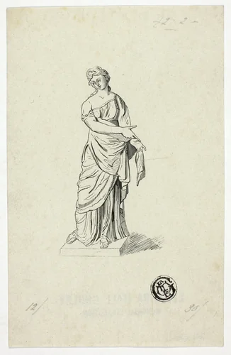Allegorical Figure (Statue) by Artist Unknown, drawing, 1700-1799