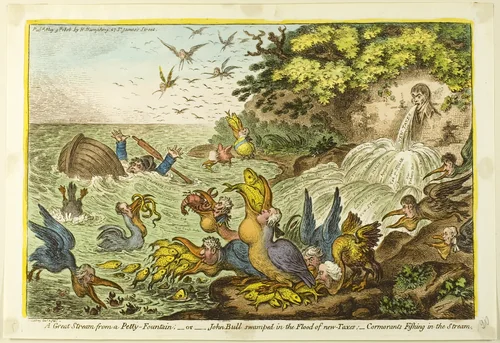 A Great Stream from a Pretty Fountain by James Gillray, print, 1806