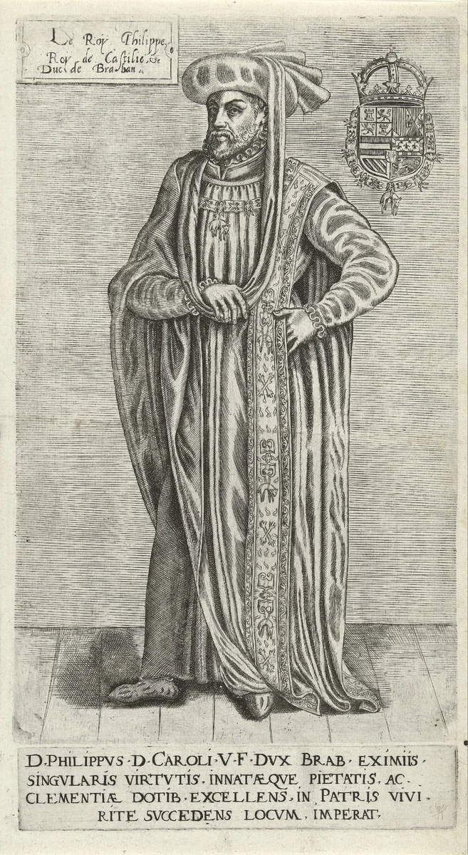 Portret van koning Filips II van Spanje by Unknown, print, 1546-1562