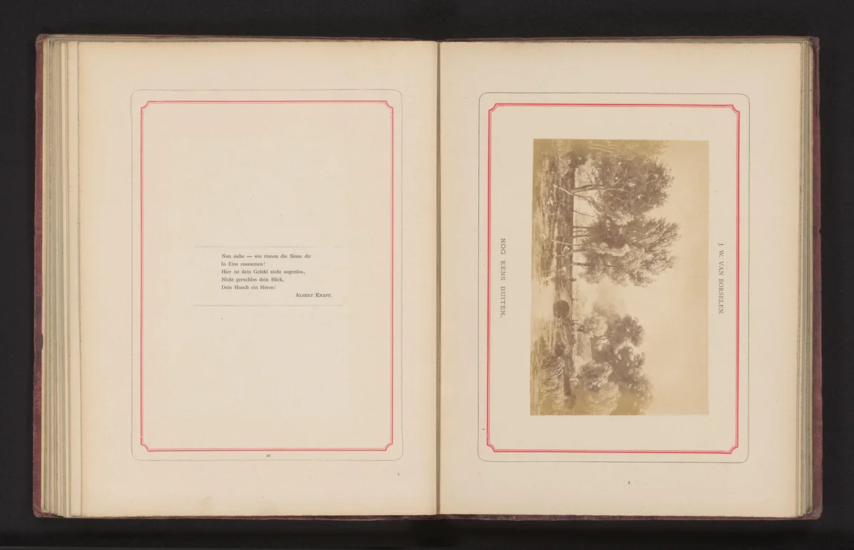 Fotoreproductie van een schilderij, voorstellende een roeiboot op een meer by anonymous, photograph, 1868-1878