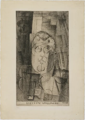 Portrait of Guillaume Apollinaire by Louis Marcoussis, print, 1912