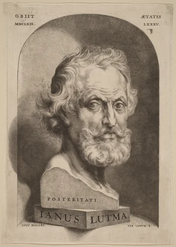 Janus Lutma Posteritati (Jan Lutma the Elder) by Jan Lutma II, print, 1669-1681
