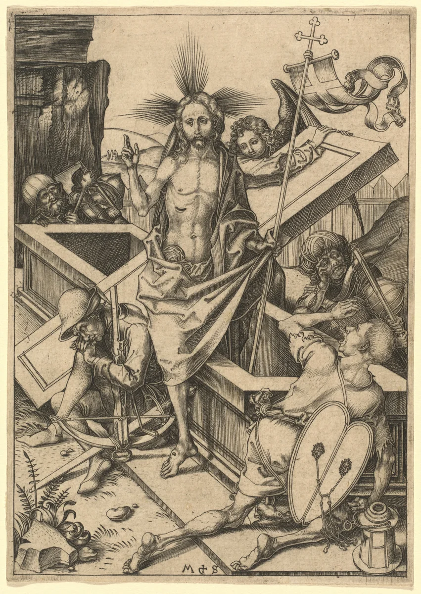 The Resurrection by Martin Schongauer, print, 1480