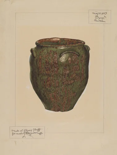 Jar: For Salt, Meat, or Lard by Margaret Gordon, index of american design, 1939