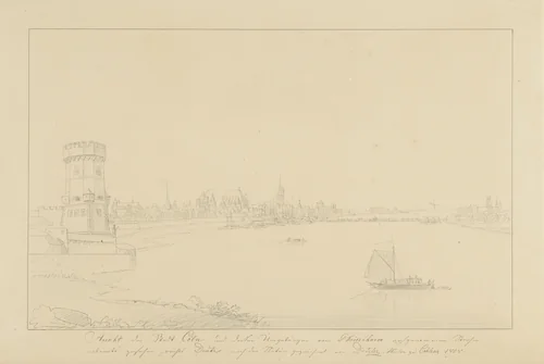 Gezicht op Köln by Jakob Dietzler, drawing, 1828