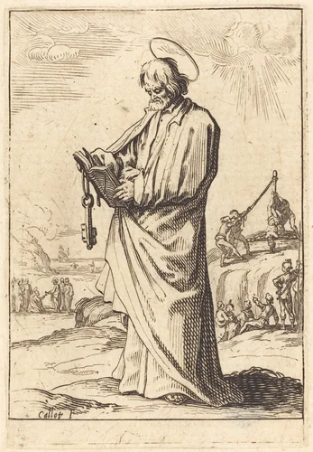 The Apostle Peter by Jacques Callot; Giovanni de' Vecchi, print, 1592-1635