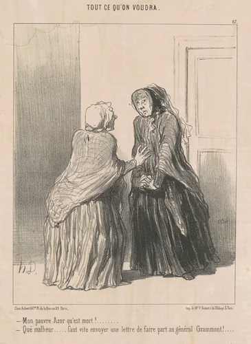 Mon pauvre azor qu'est mort! ... by Honoré Daumier, print, 1850