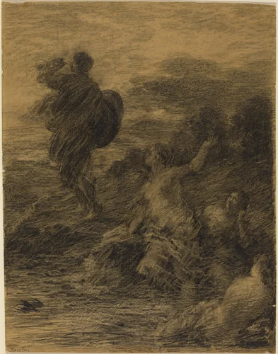 Siegfried and the Rhine Maidens by Henri Fantin-Latour, drawing, 1836-1904