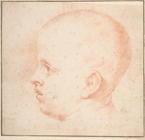 Child's Head by anonymous, drawing, 1700-1799