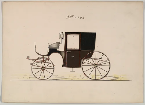 Brougham #3342 by Brewster & Co., drawing, 1877