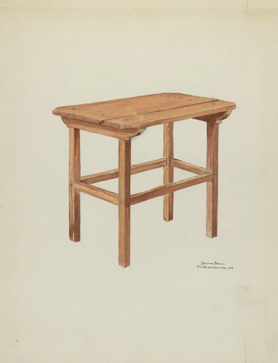 Sanctuary Table by Dayton Brown, index of american design, 1936