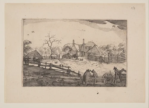 Father’s Inn, from Views in the Surroundings of Haarlem (Plaisante Plaetsen) by Claes Jansz Visscher, print, 1610-1620